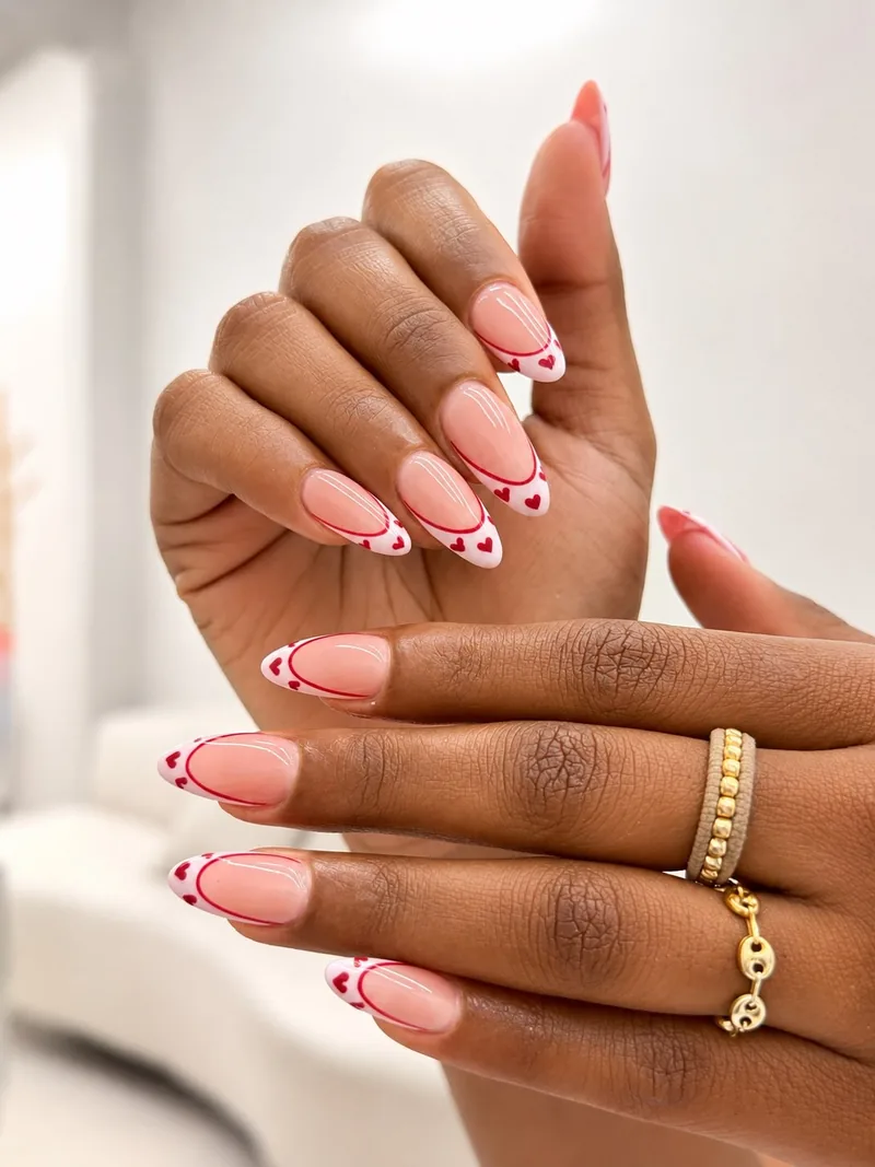 Pink with hearts and shimmer